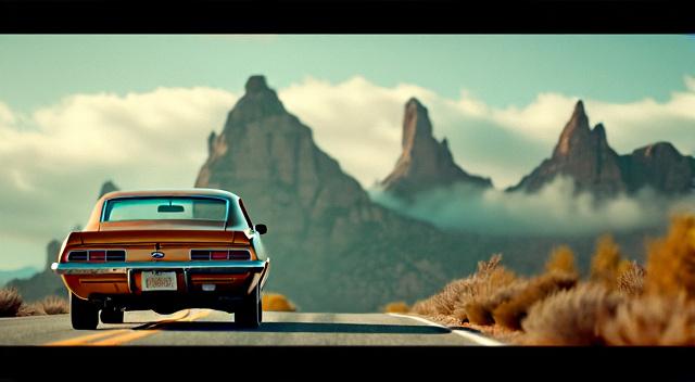 car and mountains