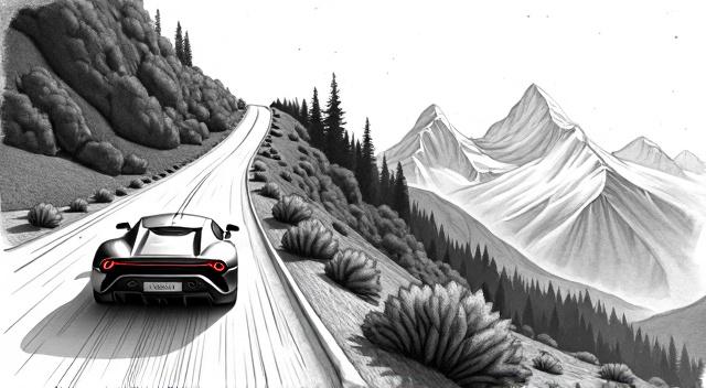 car road mountains