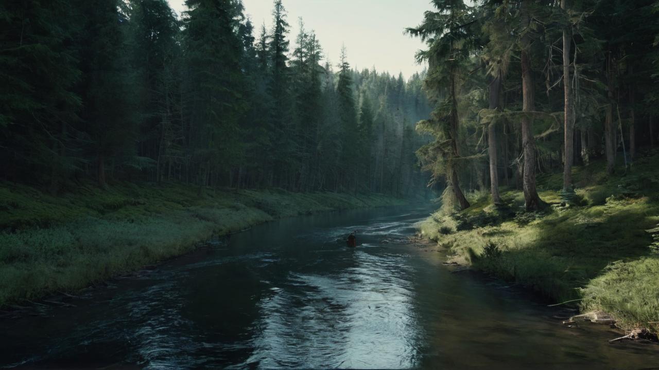 landscape river forest,