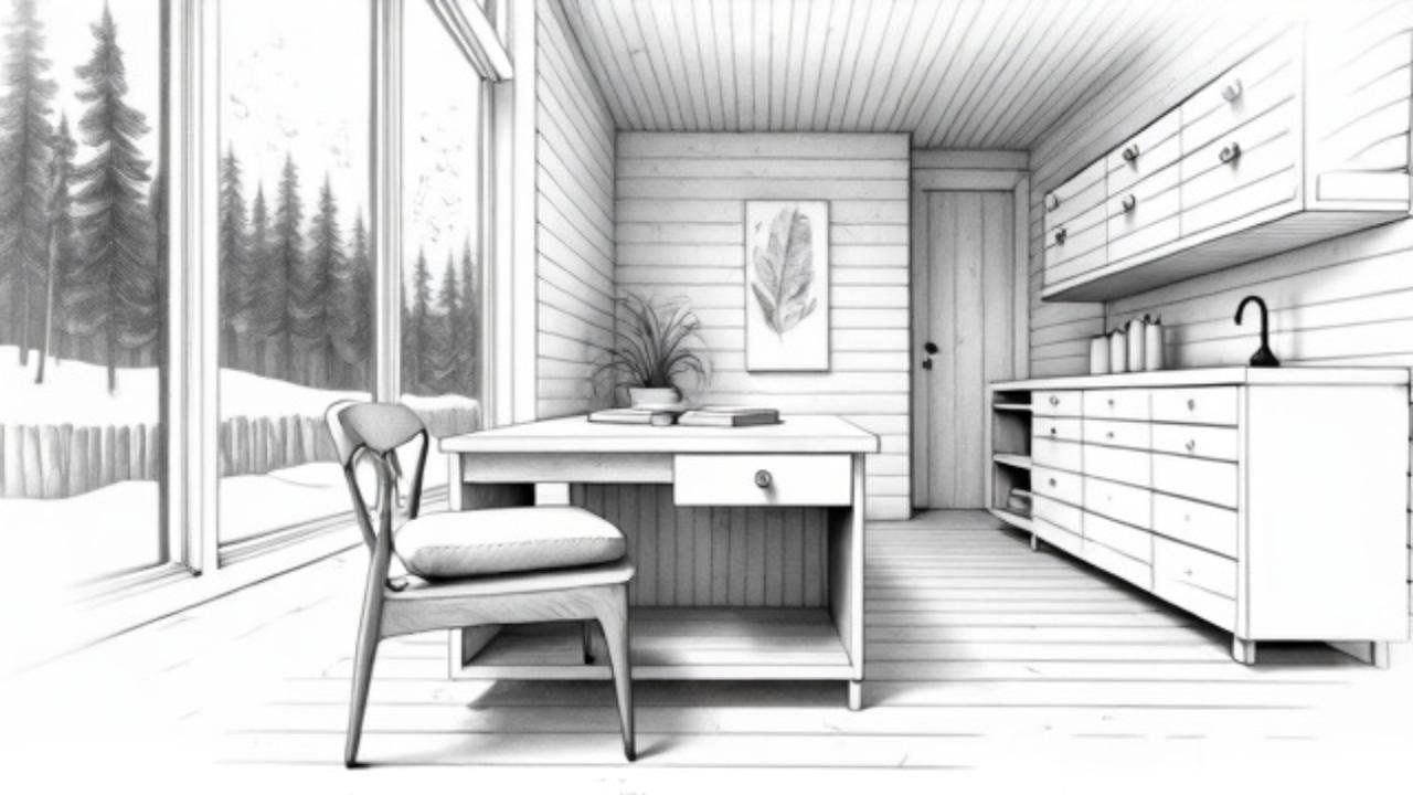 Furniture, Cabinetry, Chair, Window, Lighting, Table, Interior design, Wood, Drawer, Flooring
