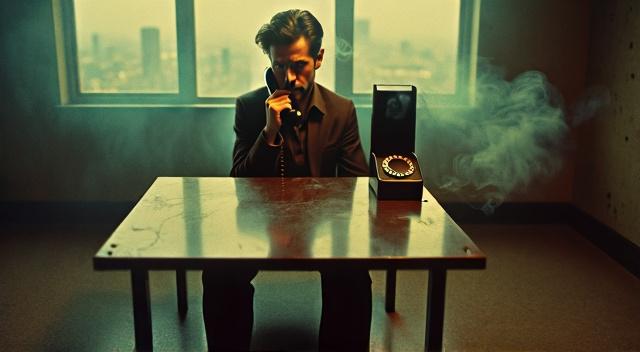 A man is talking on the phone