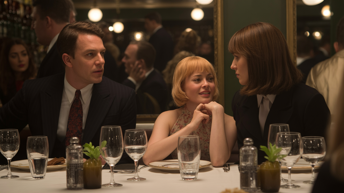 People in the restaurant admire the girl