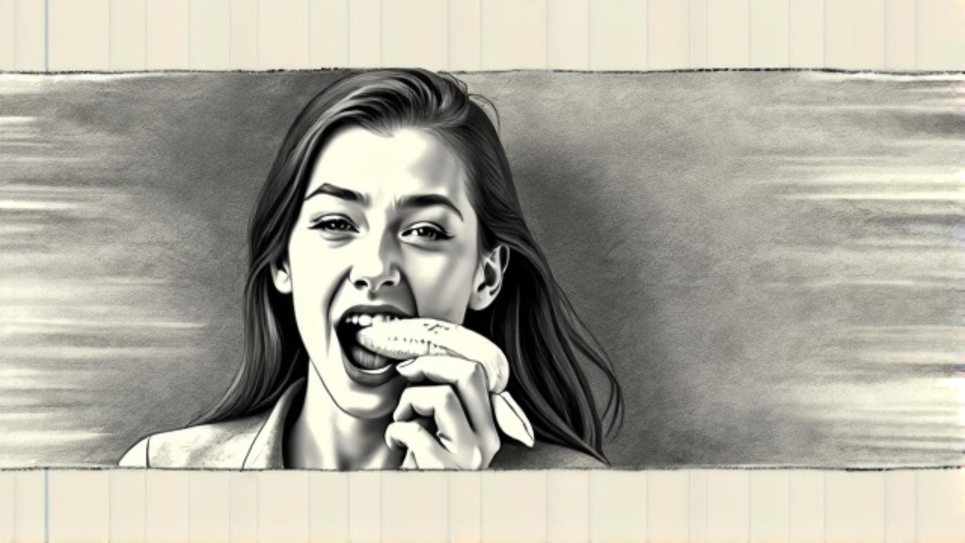 eating a banana