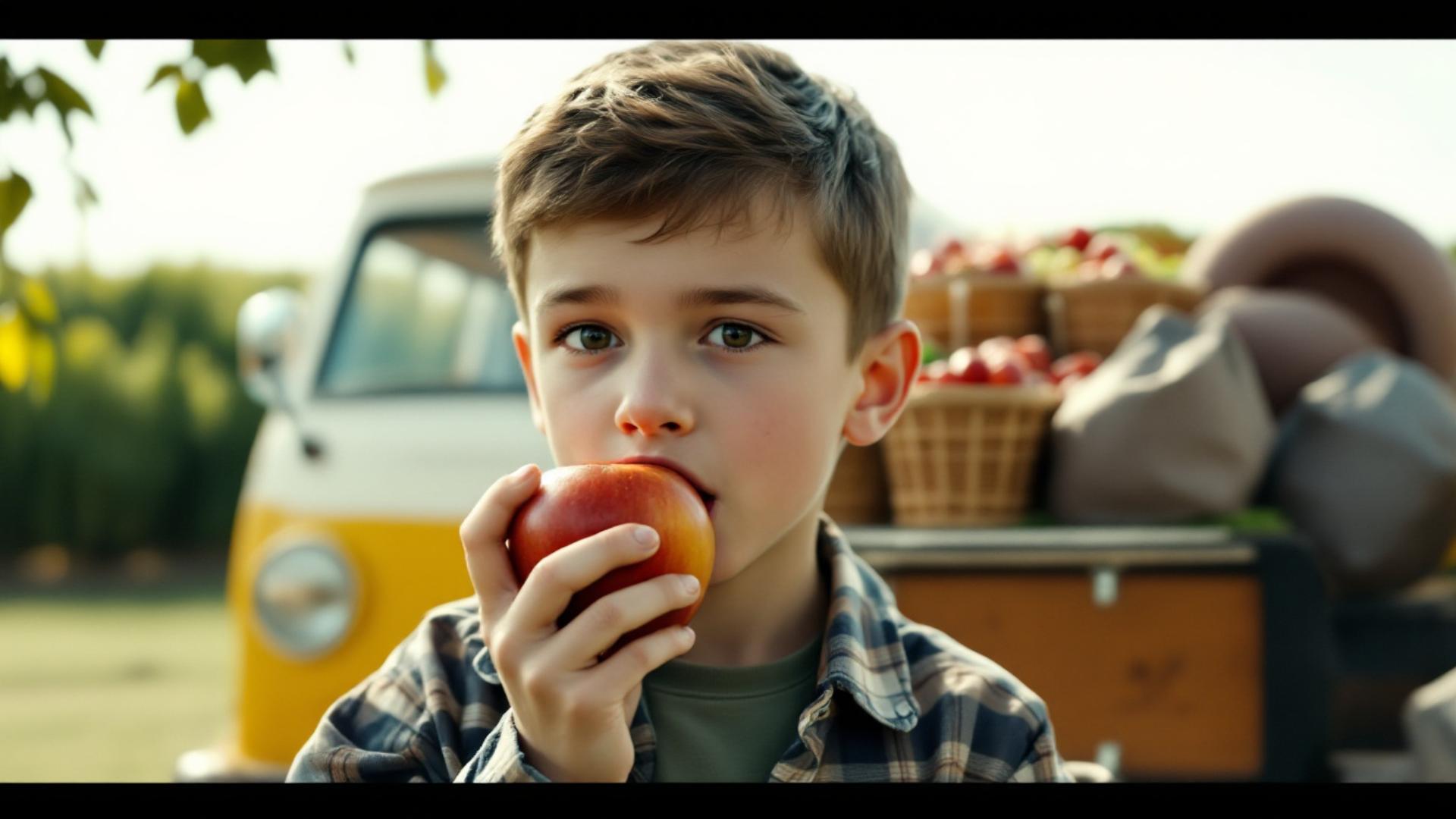 on the right, out of focus, his dad arguing with another kid.