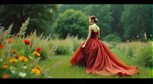 Свадебное платье в маковом поле, in red tones, red colors