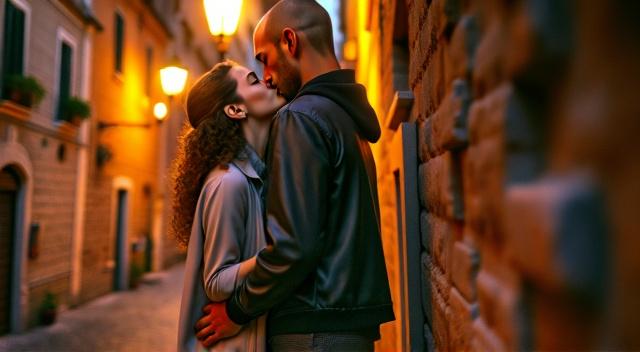 Make the two characters kiss.
