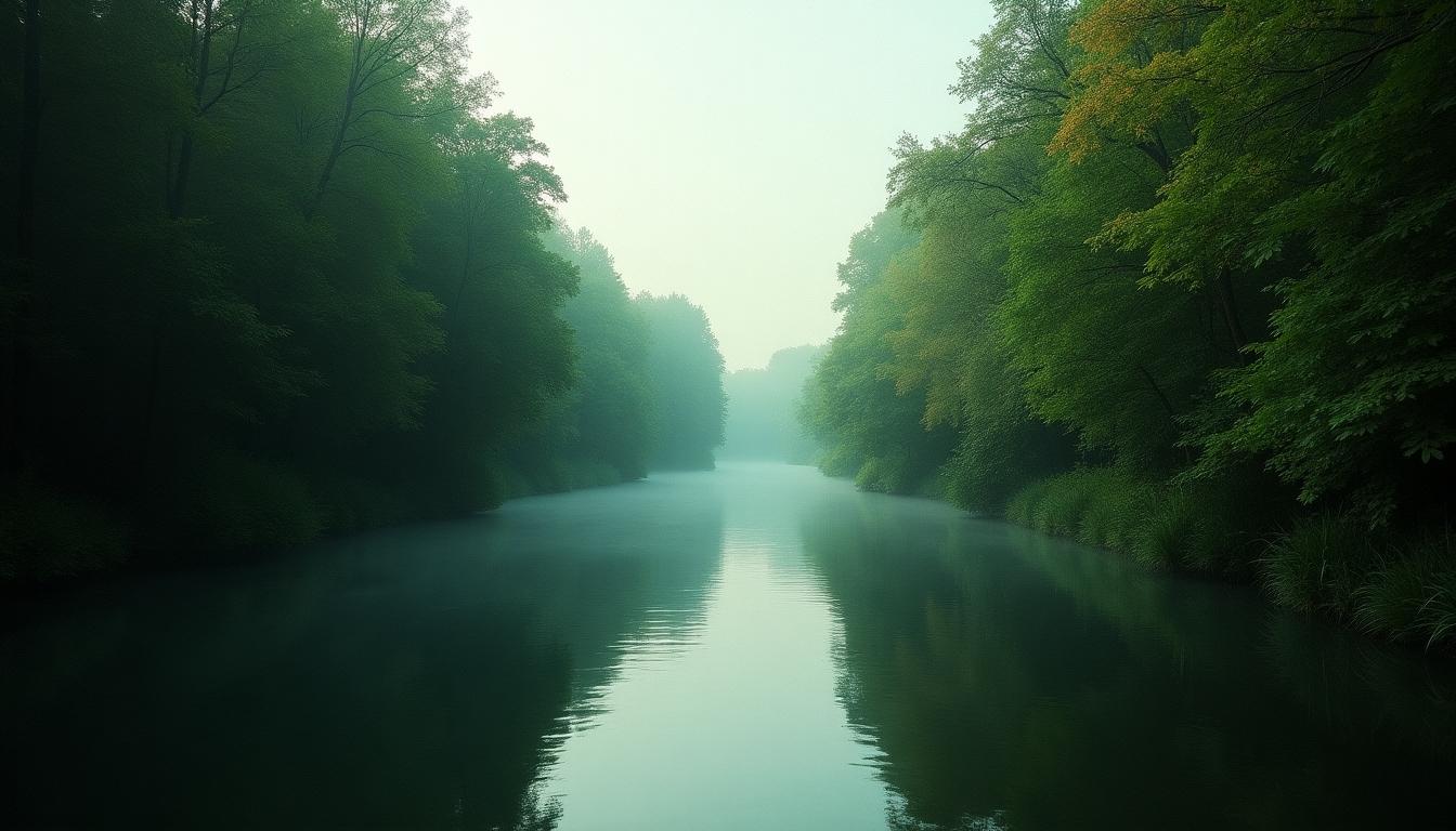 landscape river forest,
