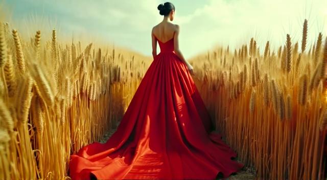 Свадебное платье в маковом поле, in red tones, red colors