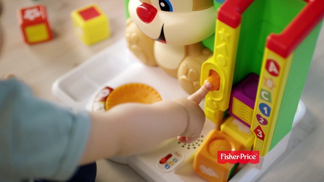 Video Reference N3: Toy, Product, Yellow, Finger, Plastic, Toy block, Fun, Play, Font, Baby toys