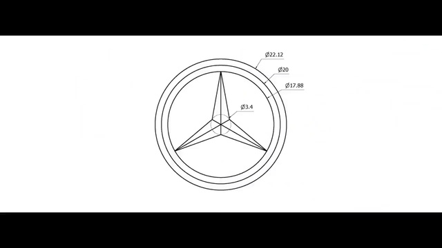 Video Reference N4: Triangle, Font, Parallel, Circle, Symbol, Symmetry, Logo, Auto part, Drawing, Line art