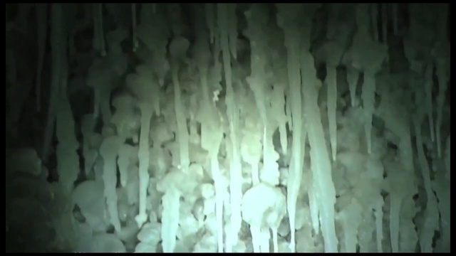Video Reference N6: Stalactite, Speleothem, Cave, Formation, Ice, Ice cave, Stalagmite, Glacial landform, Icicle, Person