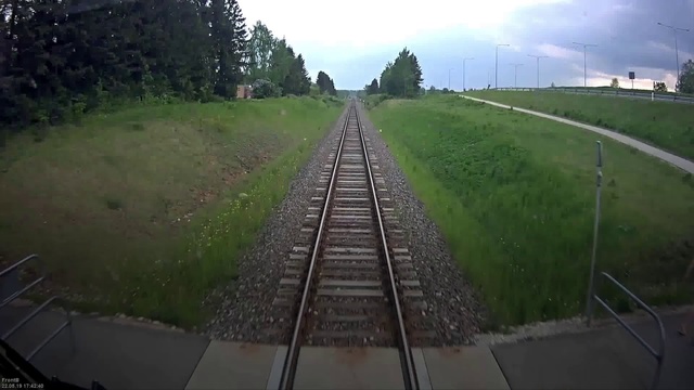 Video Reference N2: Track, Transport, Mode of transport, Atmospheric phenomenon, Thoroughfare, Railway, Grass, Vehicle, Road, Nonbuilding structure