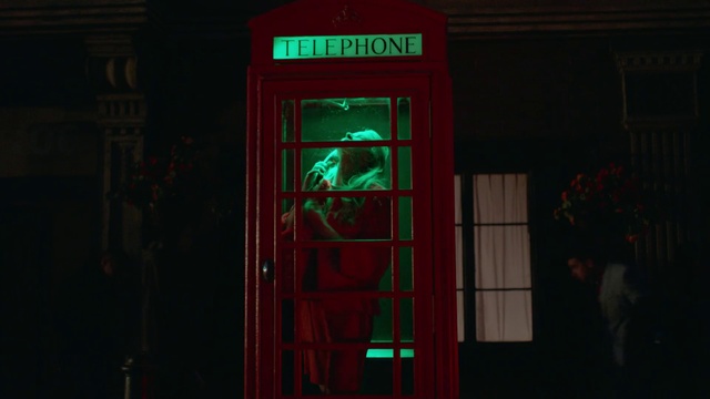 Video Reference N0: Telephone booth, Green, Red, Darkness, Neon sign, Electronic signage, Technology, Neon, Telephony, Night