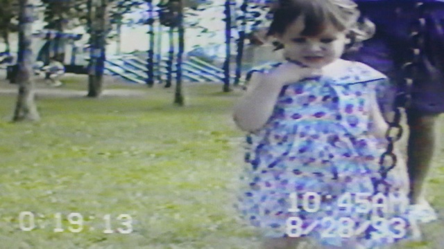 Video Reference N0: clothing, blue, child, dress, toddler, day, purple, girl, lavender, snapshot, Person