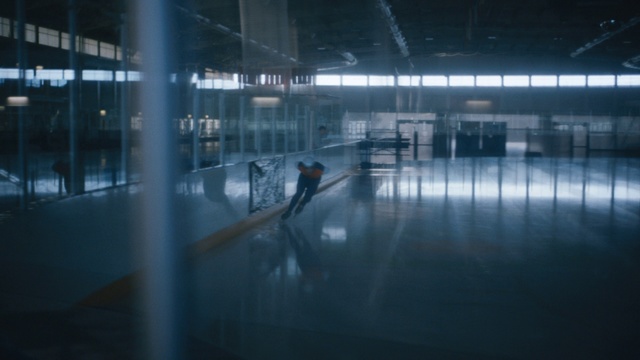 Video Reference N5: Blue, Floor, Architecture, Building, Reflection, Flooring, Line, Glass, Ice rink, Airport terminal