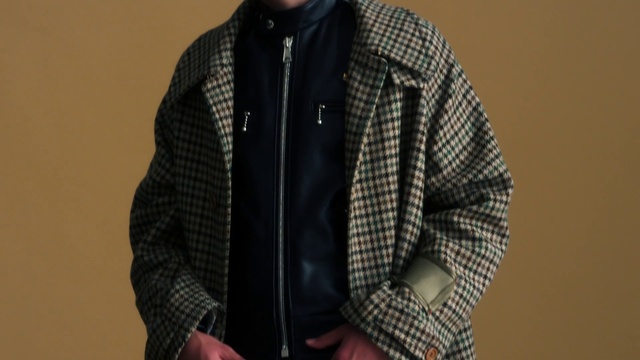 Video Reference N1: Clothing, Jacket, Outerwear, Collar, Sleeve, Leather, Tartan, Plaid, Pattern, Zipper