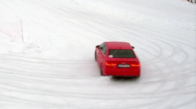 Video Reference N0: Vehicle, Car, Red, Model car, Snow, Drifting, Road