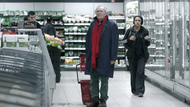 Video Reference N6: outerwear, product, supermarket, suit, retail, Person