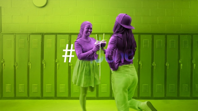 Video Reference N1: green, purple, yellow, snapshot, fun, standing, grass, girl, human behavior, product