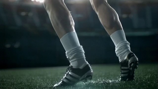 Video Reference N12: Footwear, Human leg, Leg, Shoe, Joint, Football, Grass, Cleat, Sports equipment, Knee