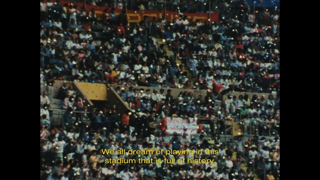 Video Reference N4: Crowd, People, Audience, Fan, Stadium, Sport venue, Product, Text, Photography, Photomontage