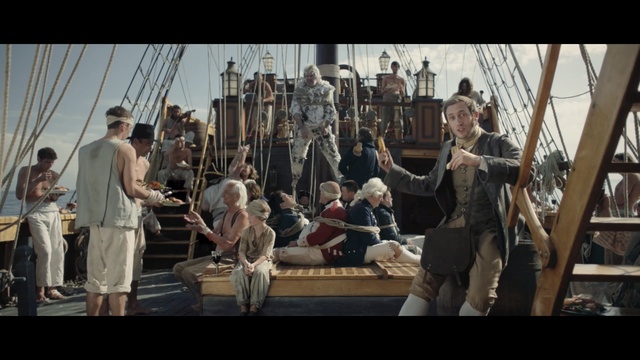 Video Reference N7: sailing ship, vehicle, screenshot, galleon, fluyt, recreation, crew, Person