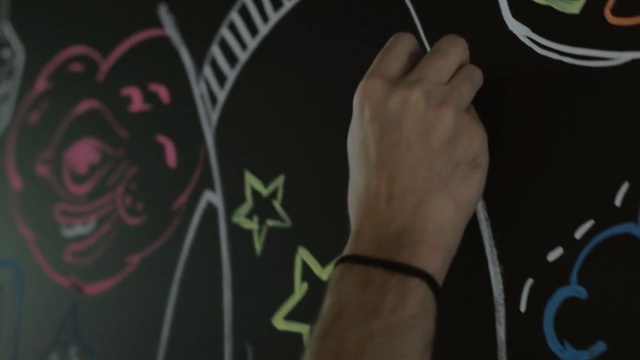Video Reference N1: Blackboard, Art, Font, Illustration, Design, Drawing, T-shirt, Chalk, Music, Finger