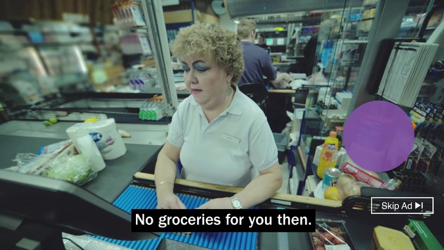 Video Reference N15: Customer, Job, Shopkeeper, Person, Indoor, Sitting, Woman, Table, Food, Front, Looking, Laptop, Computer, Man, Young, Using, Holding, Store, Girl, Restaurant, Standing, Shop, Phone, People, Text, Screenshot, Human face, Clothing