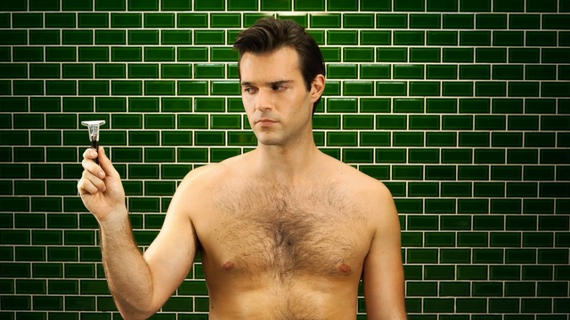 Video Reference N1: man, barechestedness, male, facial hair, muscle, chin, chest, arm, human, trunk, Person