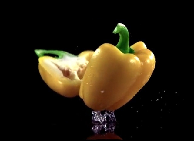 Video Reference N3: Still life photography, Bell pepper, Yellow pepper, Bell peppers and chili peppers, Capsicum, Natural foods, Pimiento, Vegetable, Plant, Food, Person