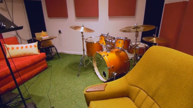 Video Reference N3: room, drums, musical instrument, percussion, table, tom tom drum, interior design, drum, chair