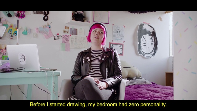 Video Reference N3: Human, Room, Sitting, Photo caption, Black hair, Art