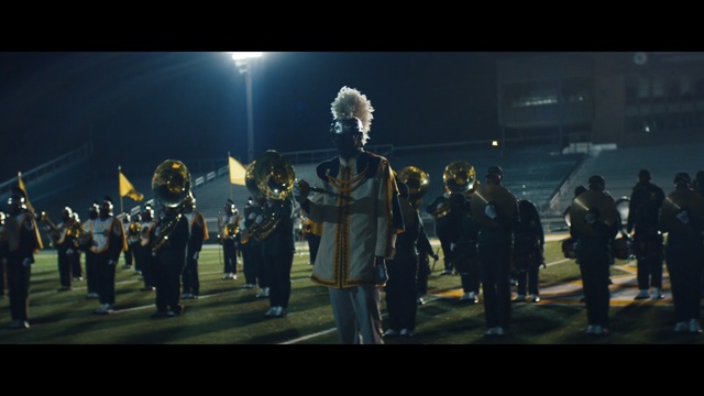 Video Reference N3: Marching band, Marching, Screenshot, Troop, Event, Military, Musician, Night, Uniform, Fictional character, Person