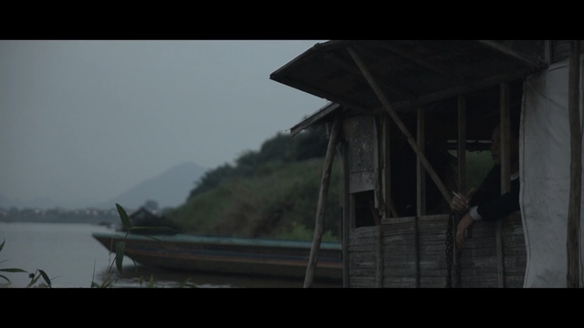 Video Reference N7: water, morning, sky, screenshot, boat, haze, tree, fog, river