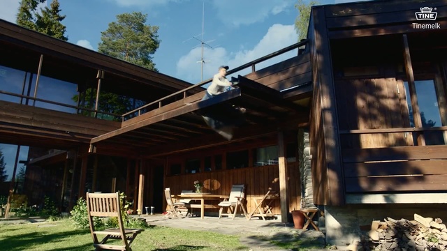 Video Reference N1: House, Home, Property, Building, Log cabin, Roof, Backyard, Tree, Cottage, Room