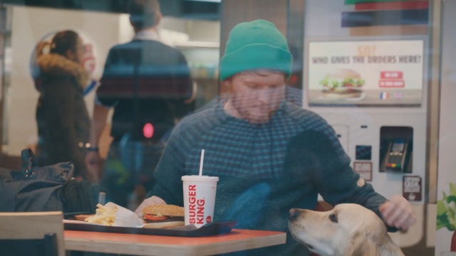Video Reference N4: Headgear, Cap, Fast food, Dish, Person