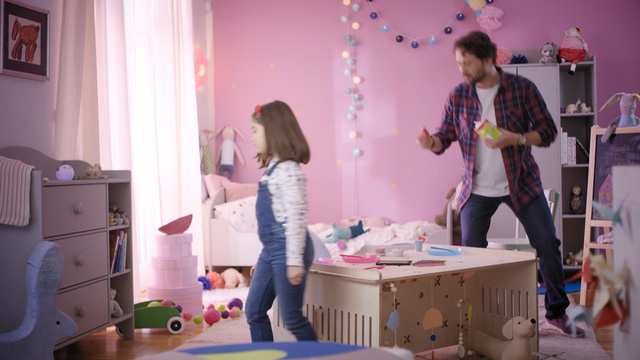 Video Reference N0: room, pink, product, textile, toddler, furniture, interior design, play, child, party, Person