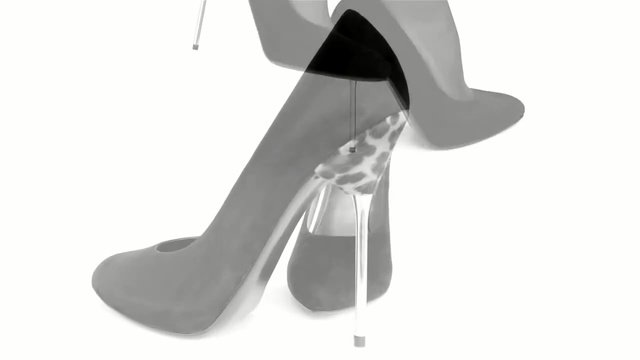 Video Reference N1: High heels, Footwear, Shoe, Black-and-white, Court shoe