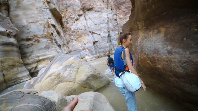 Video Reference N1: narrows, rock, adventure, outdoor recreation, climbing, geology, canyon, vacation, water, formation