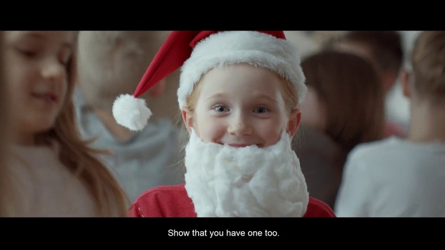 Video Reference N5: Child, Santa claus, Head, Toddler, Christmas, Fictional character, Happy, Smile, Christmas eve, Baby
