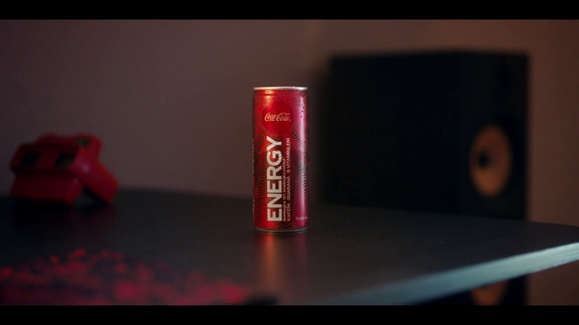 Video Reference N1: Red, Drink, Energy drink, Beverage can, Material property, Aluminum can, Tin can, Darkness, Red bull, Soft drink