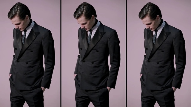 Video Reference N0: Suit, Formal wear, Clothing, Blazer, Gentleman, Outerwear, Tuxedo, Male, Standing, Human