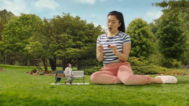 Video Reference N0: People in nature, Sitting, Grass, Lawn, Summer, Leisure, Botany, Spring, Meadow, Outdoor, Person, Field, Park, Young, Grassy, Man, Boy, Playing, Large, Woman, Holding, Red, Girl, White, Green, Tree, People, Game, Laying, Sky, Clothing, Playground, Human face, Smile, Furniture, Footwear, Plant