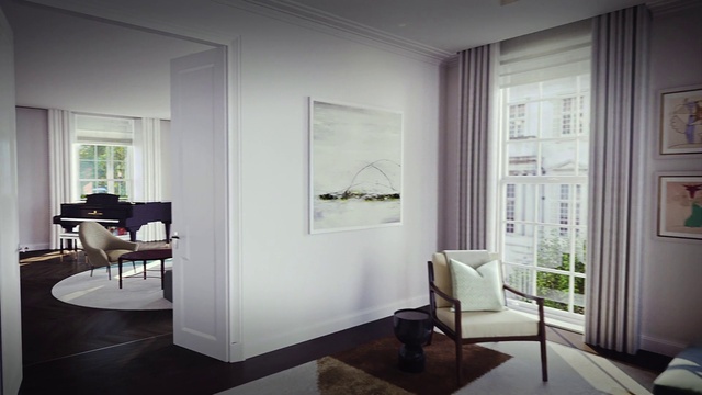 Video Reference N1: Furniture, Wood, Building, Comfort, Shade, Fixture, Hall, Living room, Floor, Flooring