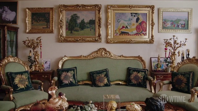 Video Reference N1: Room, Furniture, Interior design, Living room, Couch, Wall, Antique, studio couch, House, Textile