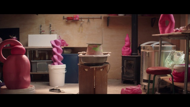 Video Reference N1: Furniture, Table, Purple, Lighting, Interior design, Drawer, Pink, Drinkware, Flooring, Material property