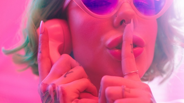 Video Reference N6: Pink, Red, Magenta, Eyewear, Mouth, Lip, Glasses, Nose, Close-up, Sunglasses