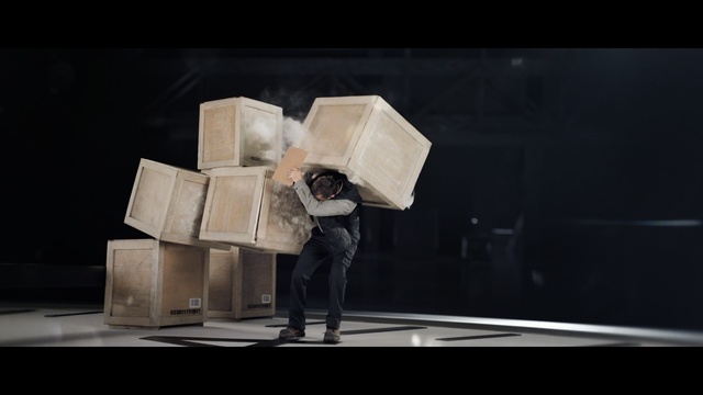 Video Reference N0: box, boxes, man, hurt, darkness