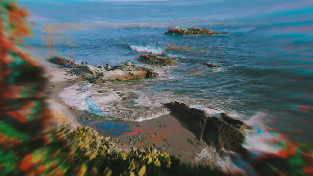 Video Reference N4: water, sea, ocean, shore, coast, wave, sky, cape, promontory