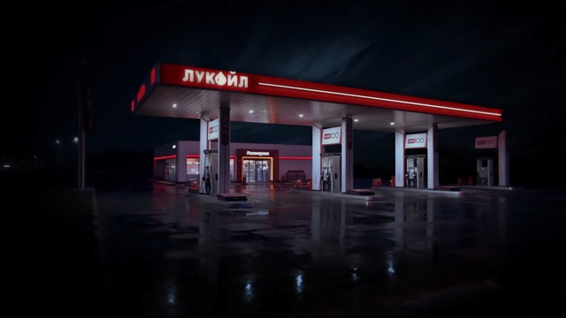 Video Reference N0: filling station, night, darkness, fuel, business, gasoline, midnight